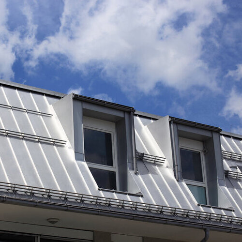 home with standing seam metal roof