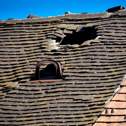 holes in an asphalt shingle roof